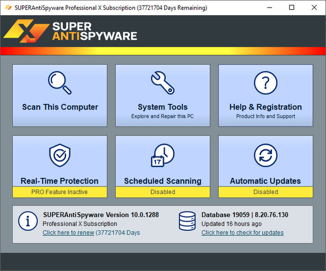 SUPERAntiSpyware Professional X