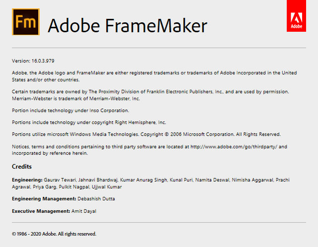 Adobe FrameMaker 2020 16.0.3.979