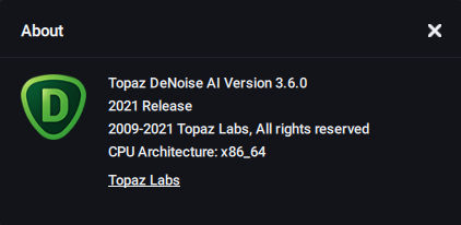 Topaz DeNoise AI 3.6.0