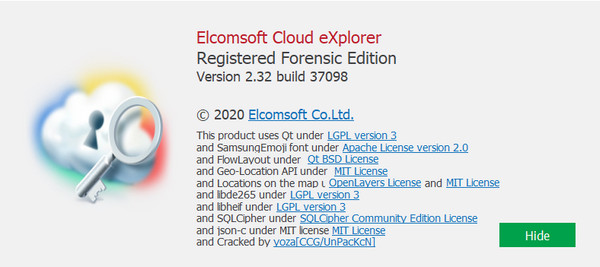Elcomsoft Cloud eXplorer Forensic 2.32.37098