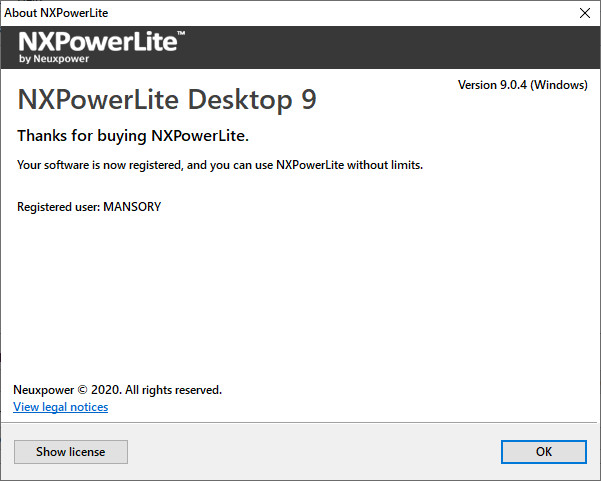 NXPowerLite Desktop 9.0.4