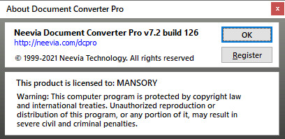 Neevia Document Converter Pro 7.2.0.126