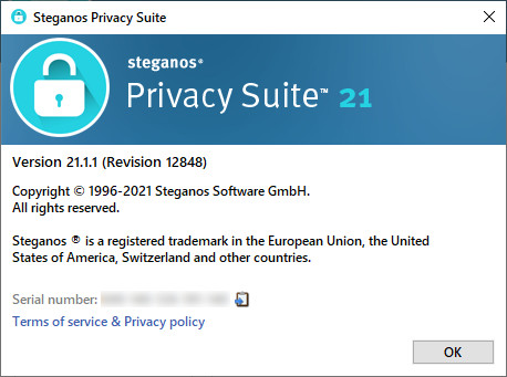 Steganos Privacy Suite 21.1.1 Revision 12848