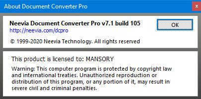 Neevia Document Converter Pro 7.1.105