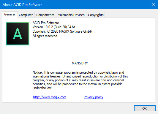 MAGIX ACID Pro 10.0.2.20