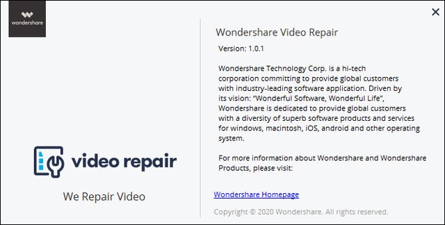 Wondershare Recoverit Video Repair 1.0.1.7