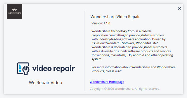 Wondershare Recoverit Video Repair 1.1.0.13
