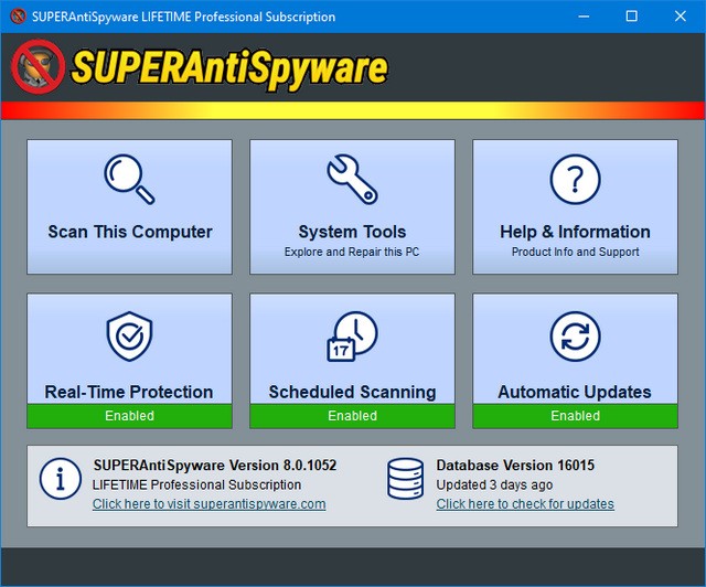 SUPERAntiSpyware Professional 8.0.1052