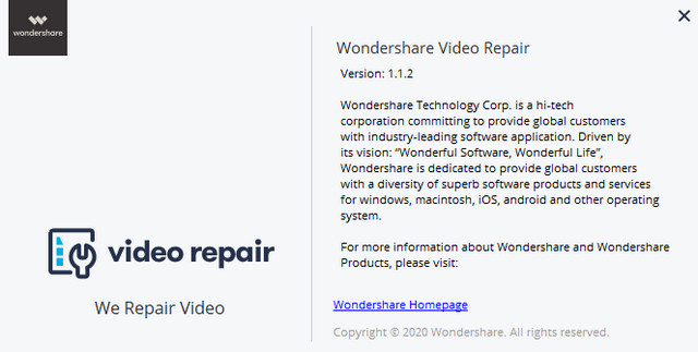 Wondershare Recoverit Video Repair 1.1.2.3