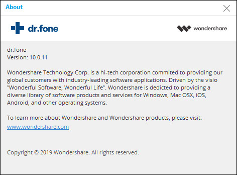 Wondershare Dr.Fone toolkit for iOS and Android 10.0.11.64