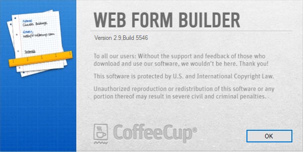 CoffeeCup Web Form Builder 2.9 Build 5546