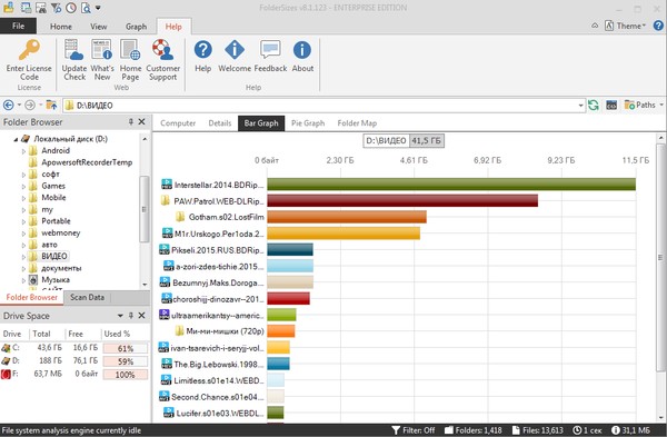 FolderSizes 8.1.123 Enterprise Edition + Portable