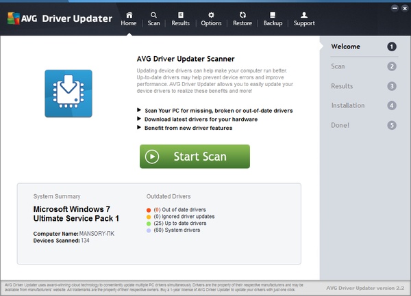 AVG Driver Updater 2.2