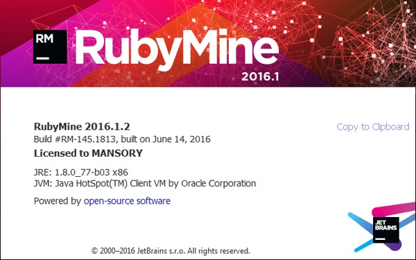 JetBrains RubyMine 2016.1.2