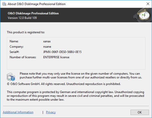 O&O DiskImage Professional 12.0 Build 109