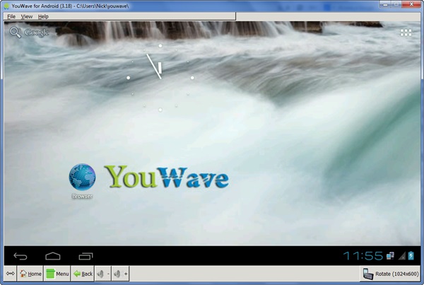 YouWave for Android Home