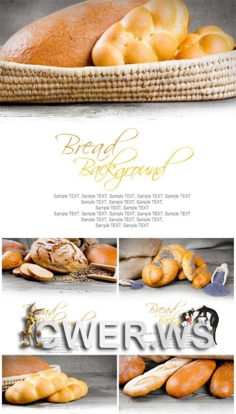 Хлеб и выпечка на белом фоне