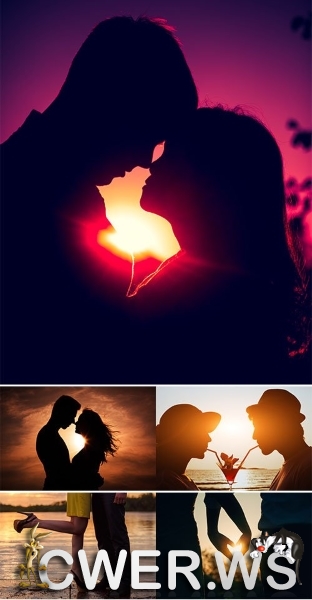 Влюбленные люди на закате