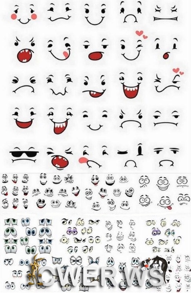 Глаза и лица с улыбками