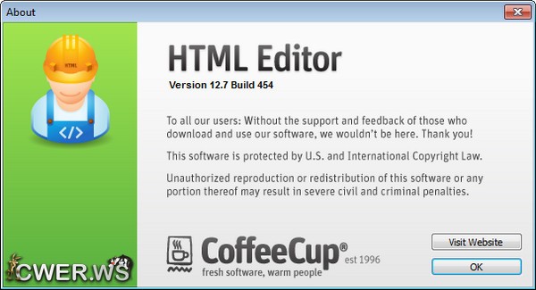 CoffeeCup HTML Editor 12.7 Build 454