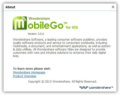 Wondershare MobileGo for iOS 3.0.0